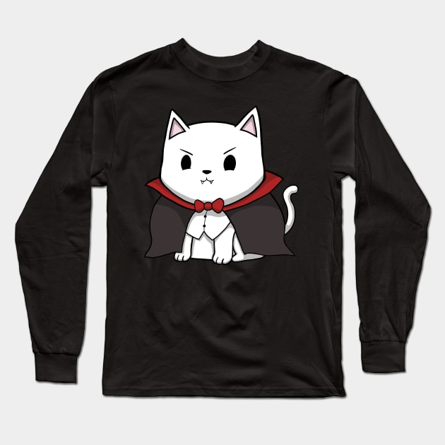 Vampire Cat Halloween Long Sleeve T-Shirt by DreamstateStudios